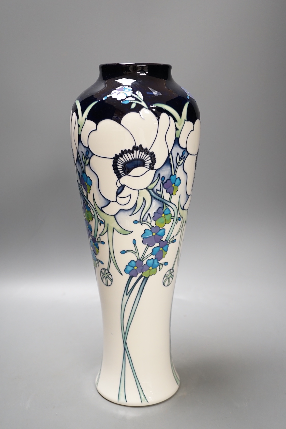 A Moorcroft limited edition 2018 7/25 'white splendour' vase, boxed, 38cms high.